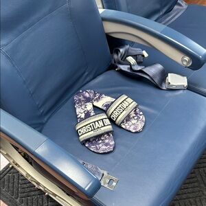 Blue and White Sandals